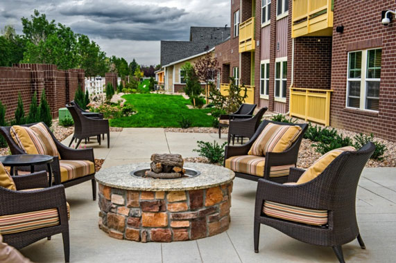 Outdoor Fire Pit at a Senior Living Community in Denver CO